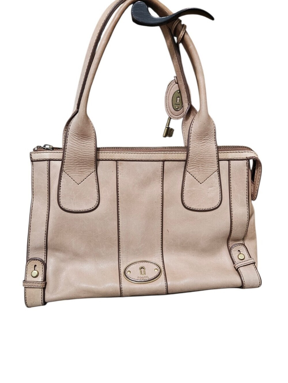 Vintage Fossil Tan Leather Shoulder Bag